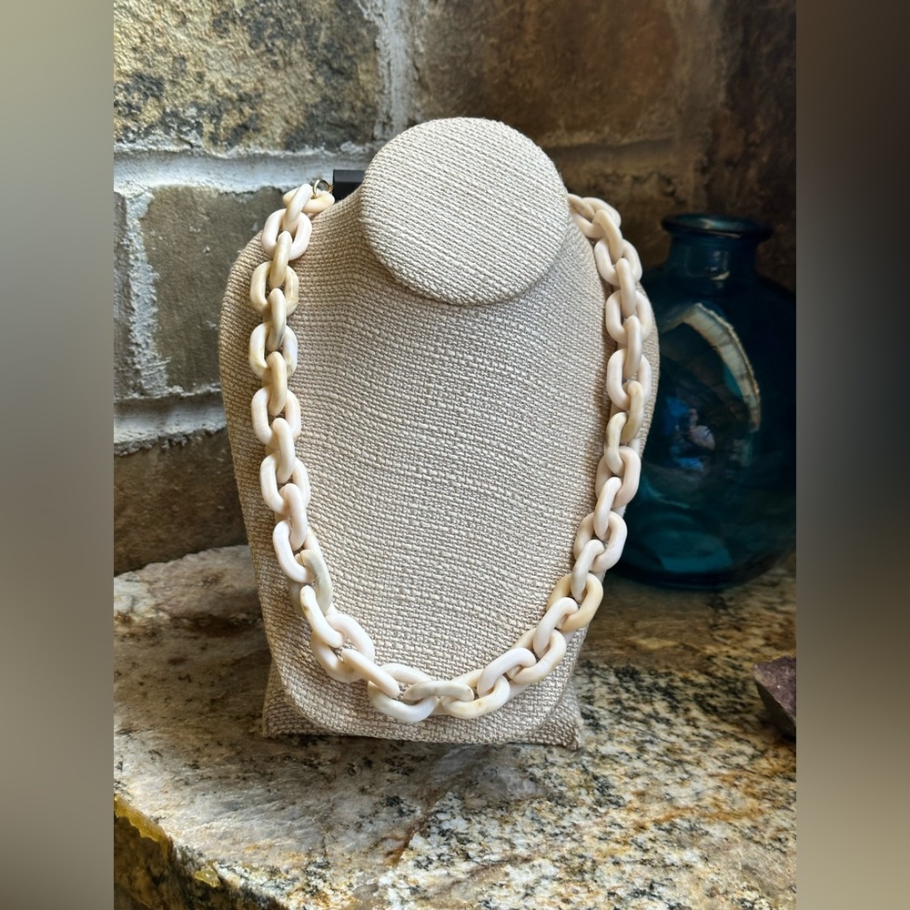 INC Taupe Acrylic Link Chain Necklace